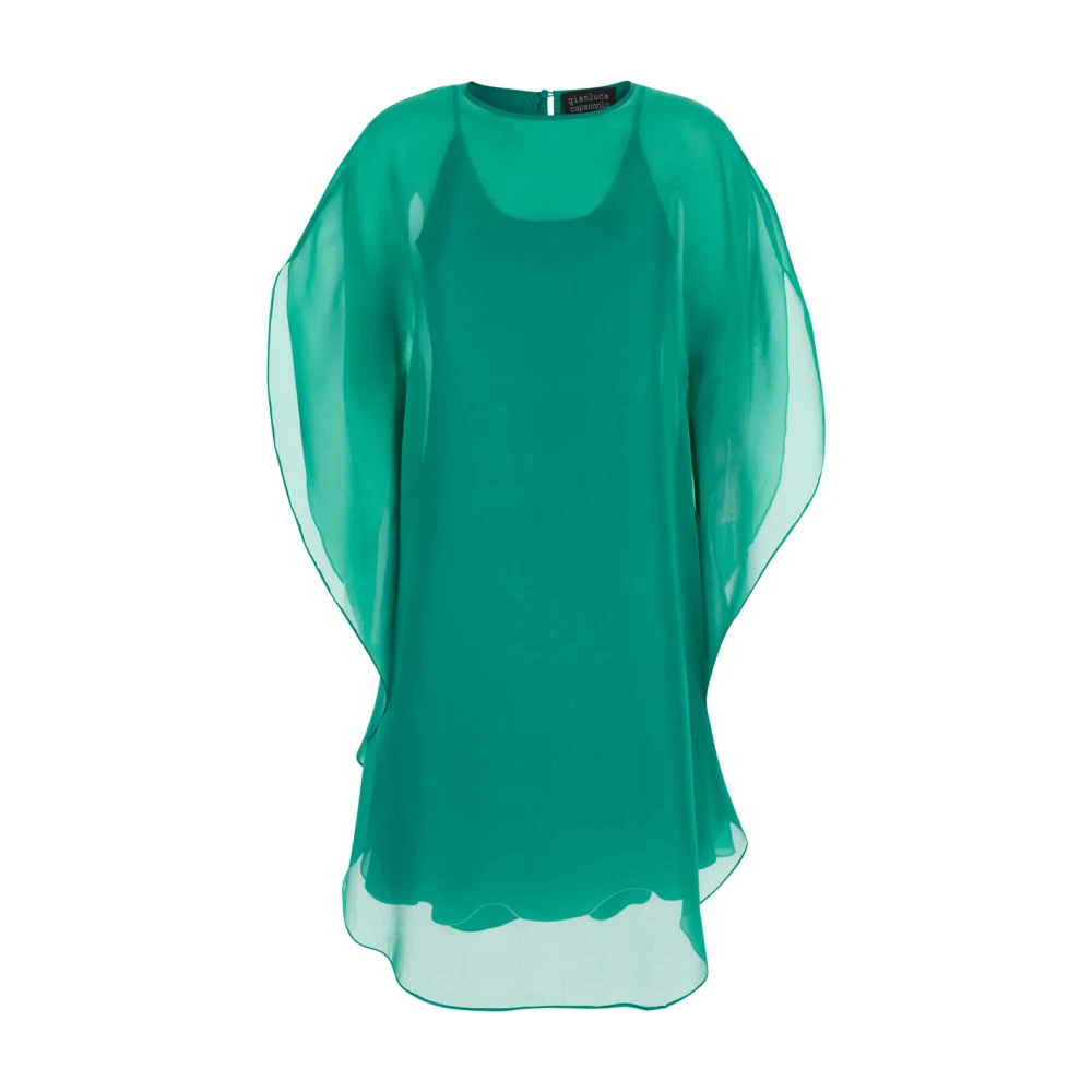 Gianluca Capannolo Groene Zijden Mouwloze Jurk Iris Green Dames