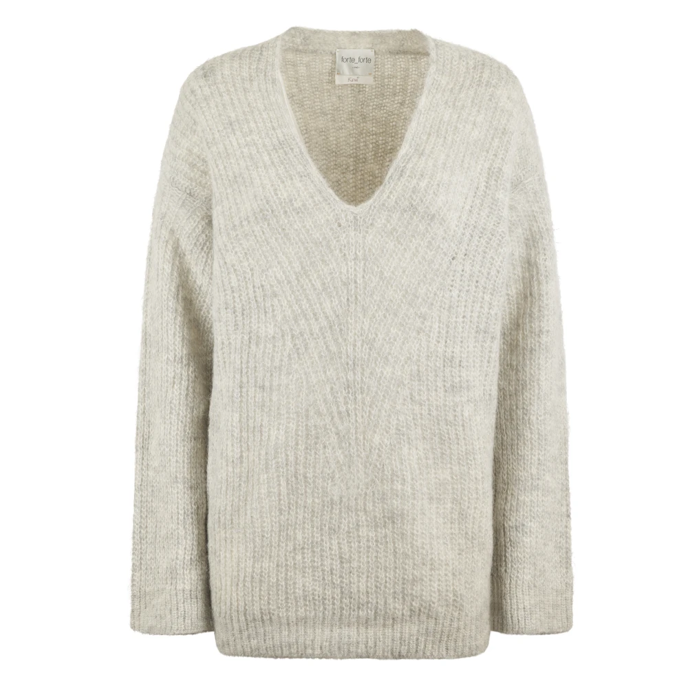 Forte Forte Women's Beige V-Neck Knitwear, S, Alpaca V-Neck Jumper