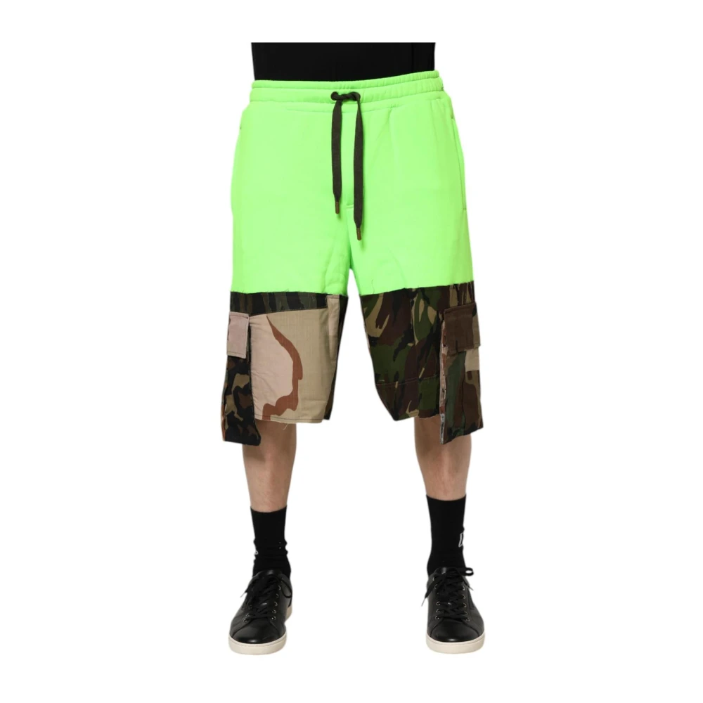 Dolce & Gabbana Men's Cargo Bermuda Shorts With Drawstring Closure