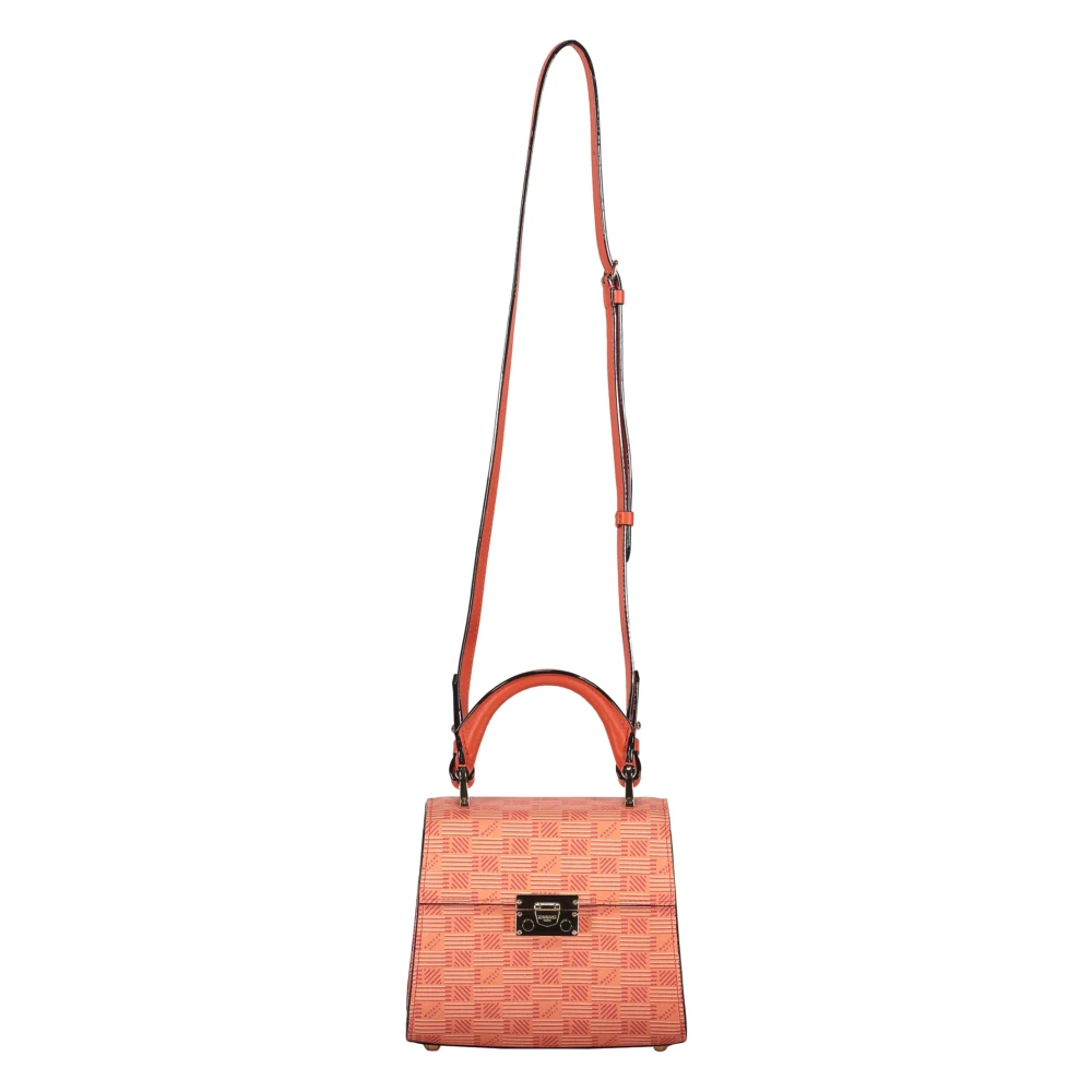 Moreau Paris Korrelig leren schoudertas met logo Orange Dames