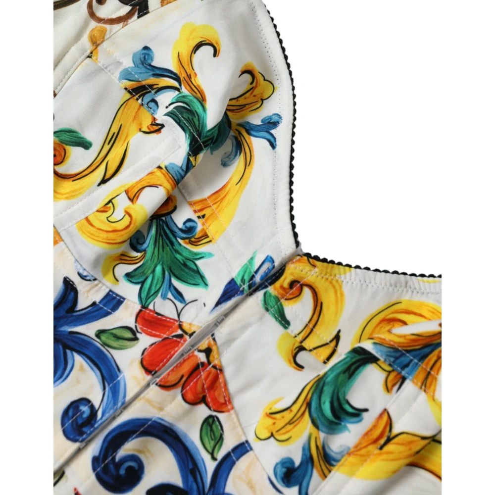 Dolce & Gabbana Luxe Bedrukte Zijde Blend Bodysuit Top Multicolor Dames