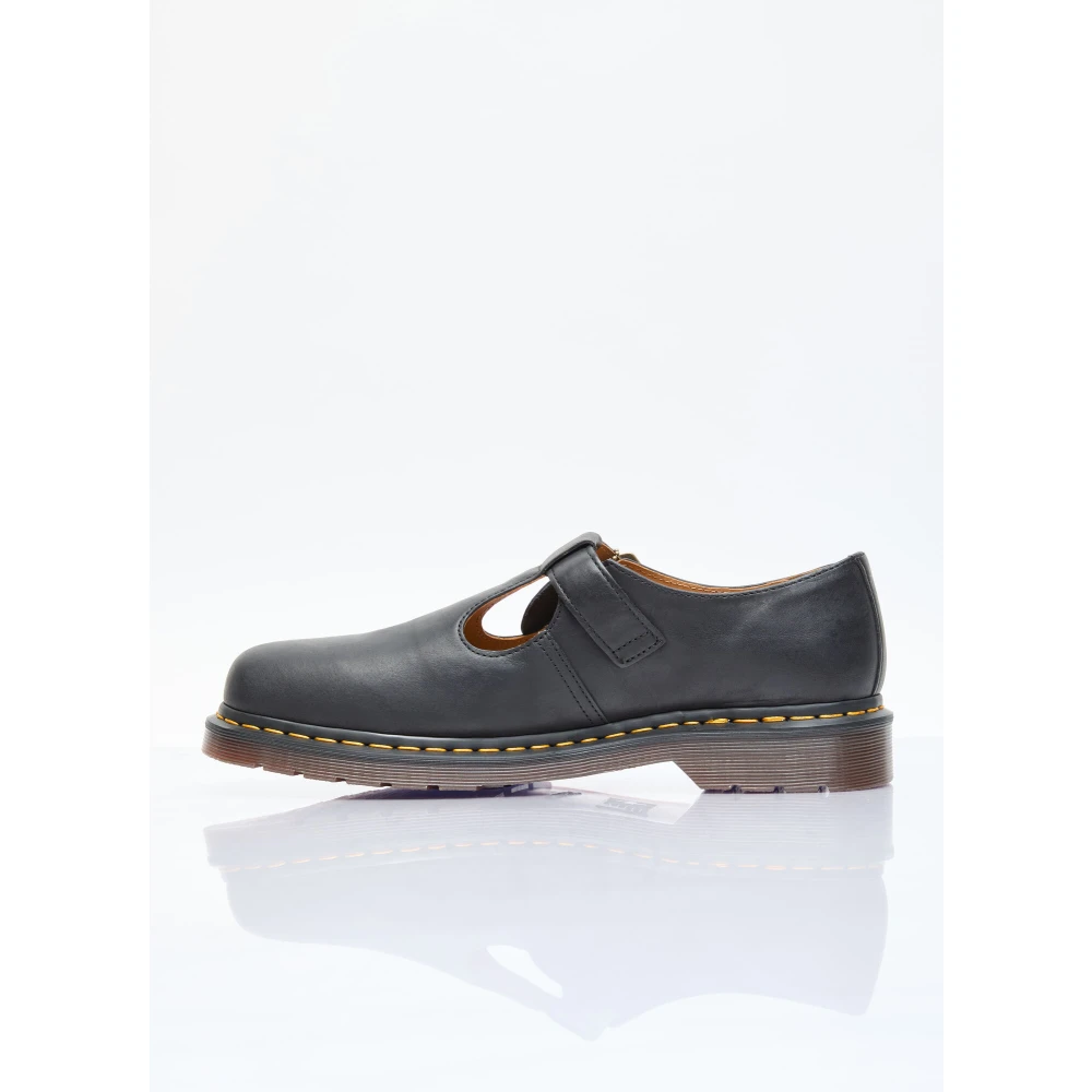 Dr. Martens Afneembaar Logo T-Bar Leren Schoenen Black Heren