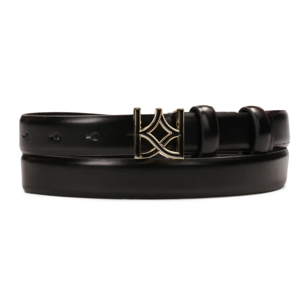 Kazar Smalle zwarte riem met logogesp Black Dames