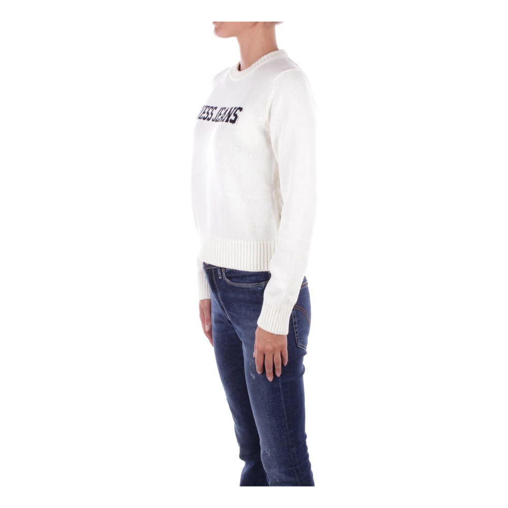 Guess Witte Logo Front Sweater White Dames