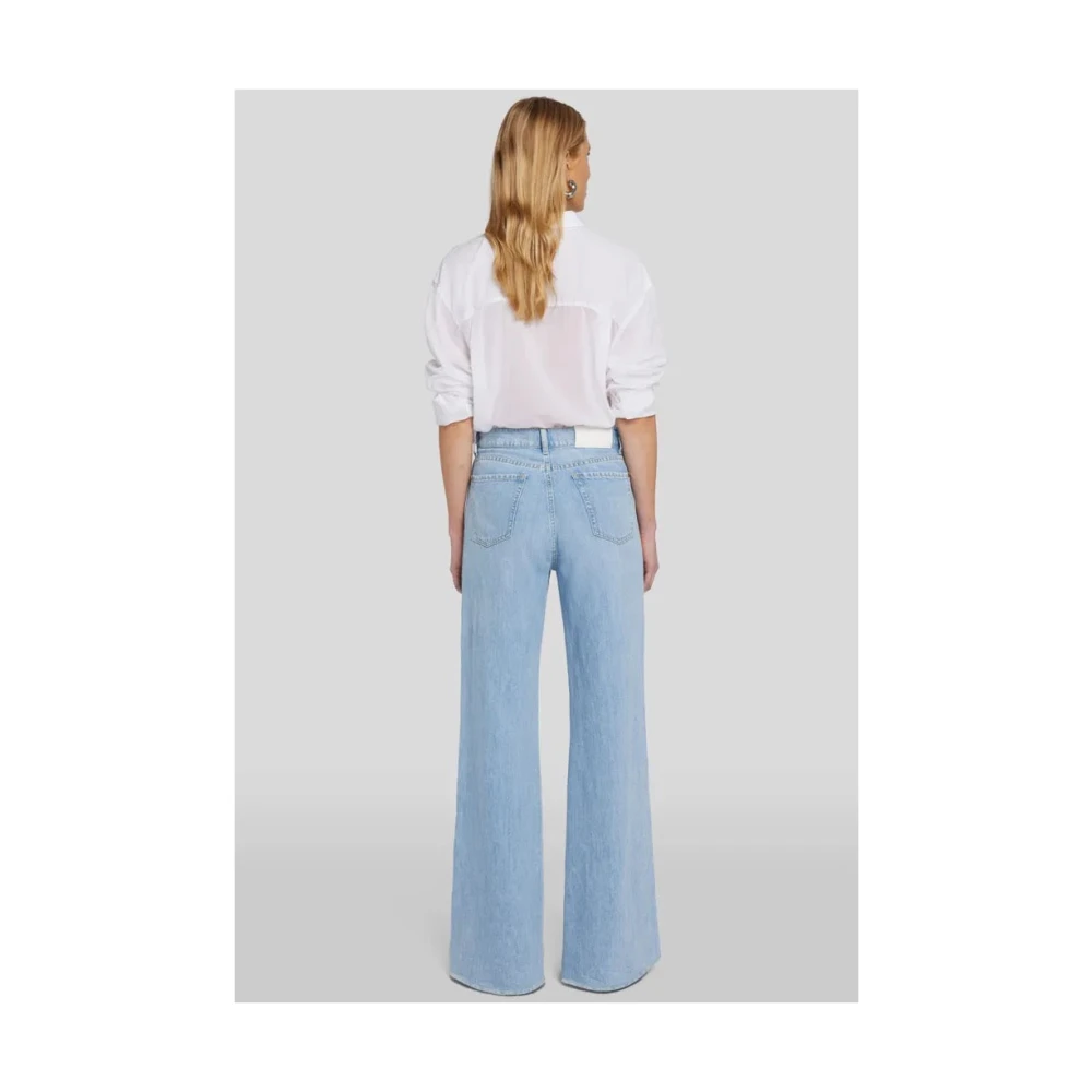 7 For All Mankind Wijde Jeans Denim Blue Dames