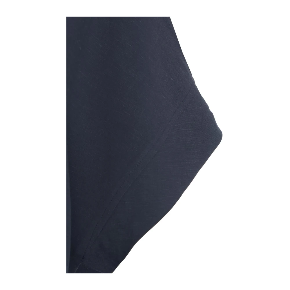 8pm Blauw Linnen V-Hals T-Shirt Blue Dames