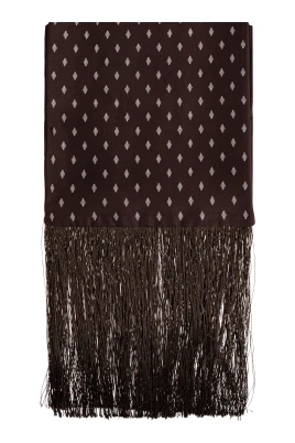 Silkescarf med fransar