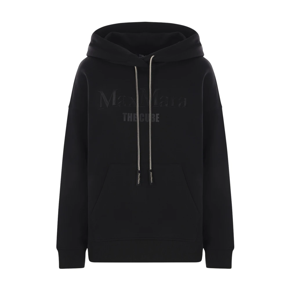 Max Mara Zwarte hoodie trui met logo borduurwerk Black Dames