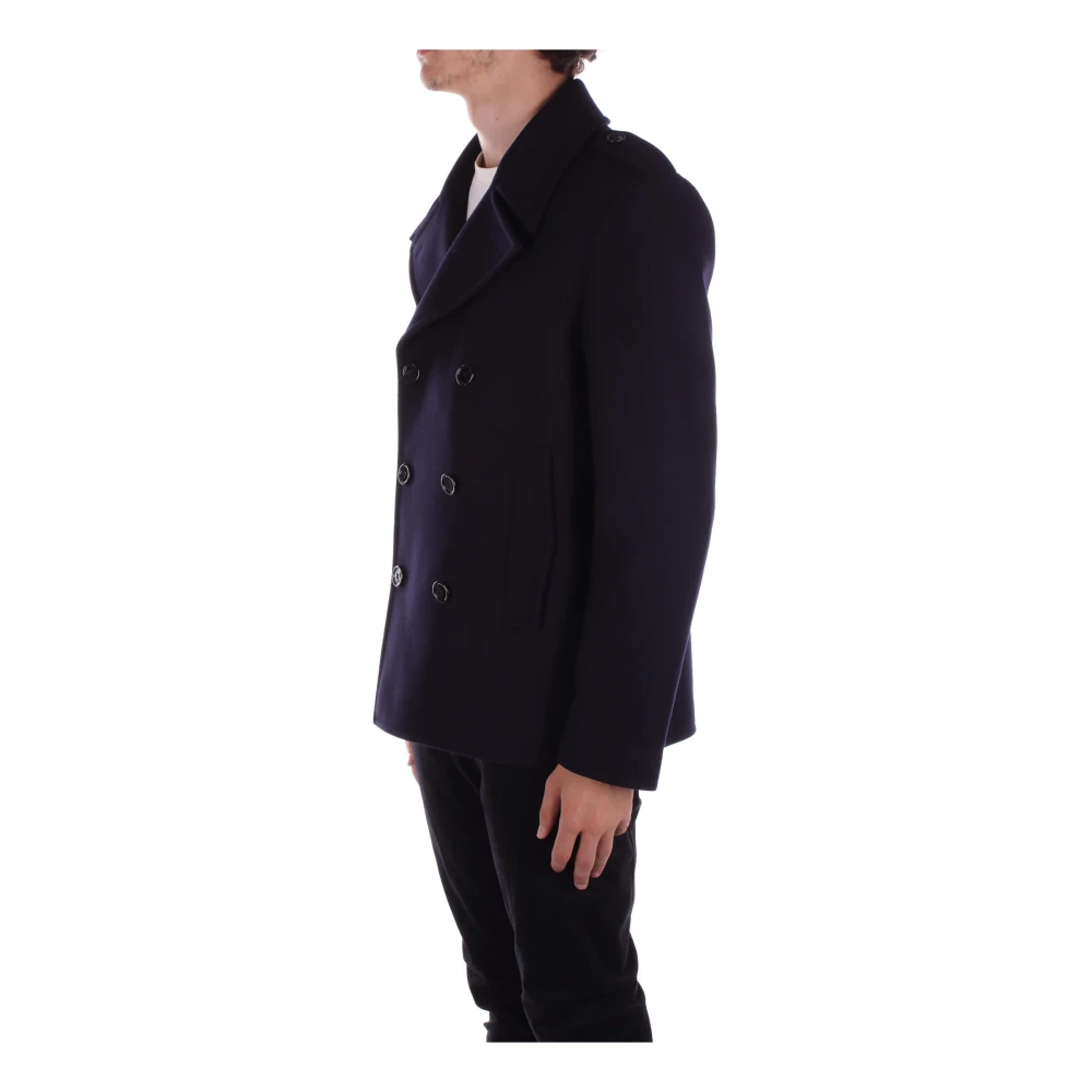 Dondup Blauwe Wol Kasjmier Jas Blue Heren