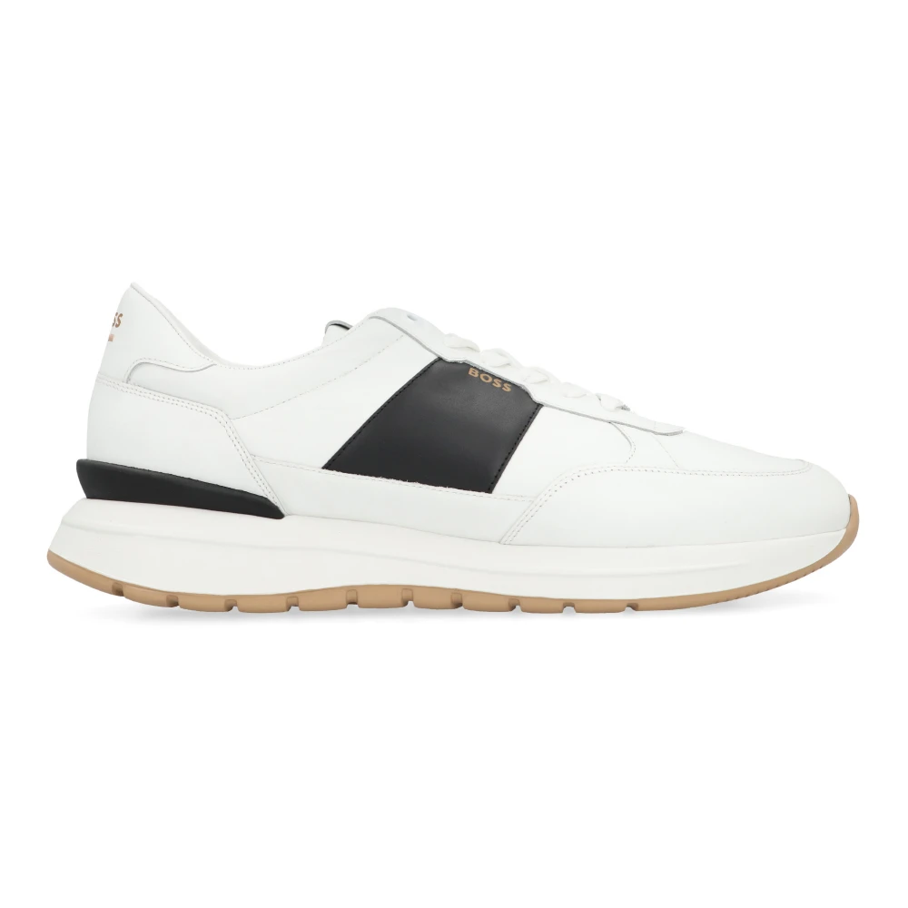 Hugo Jace Leren Lage Sneakers Heren Schoenen Wit