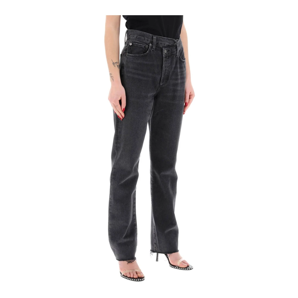 Agolde Straight Jeans Black Dames