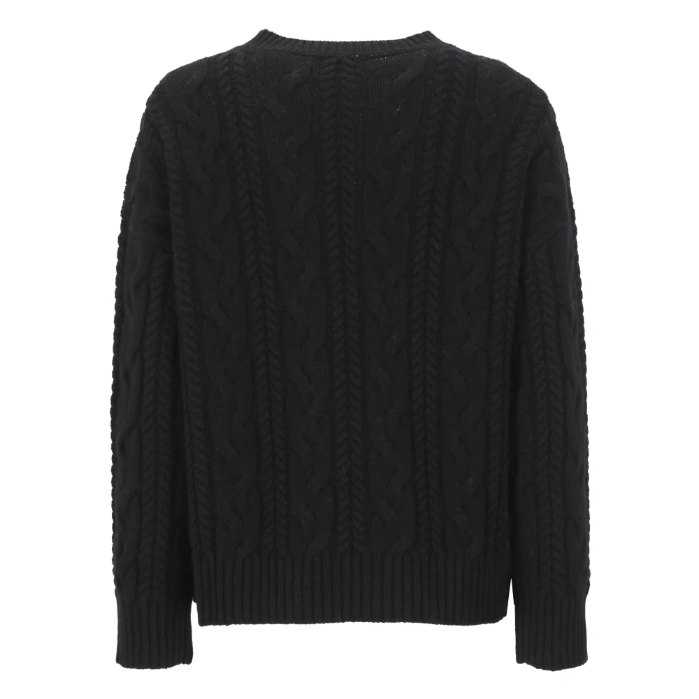 Kangra Zwarte Kasjmier Wol Jumper Crewneck Sweater Black Dames