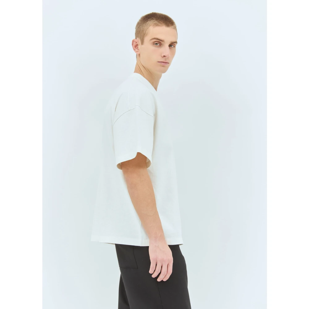 Jil Sander Katoenen Jersey Logo Print T-Shirt White Heren