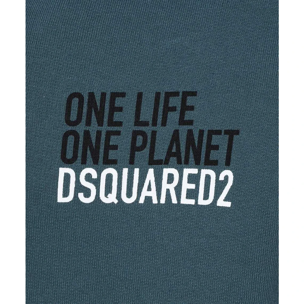 Dsquared2 Katoenen Zip Hoodie met Logo Blue Heren