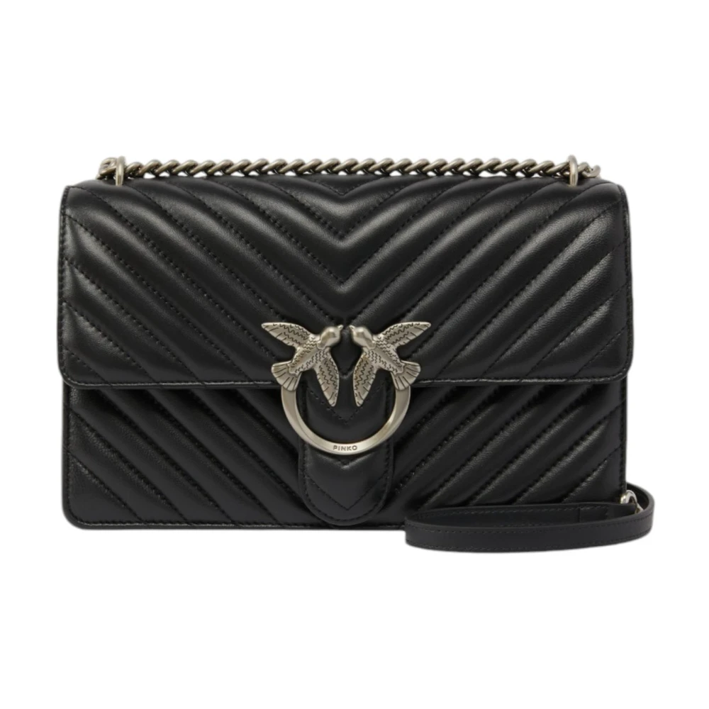 Pinko Donna Nero - Borsa In Seta E Nylon Nera - Bags - One Size - Immagine 8
