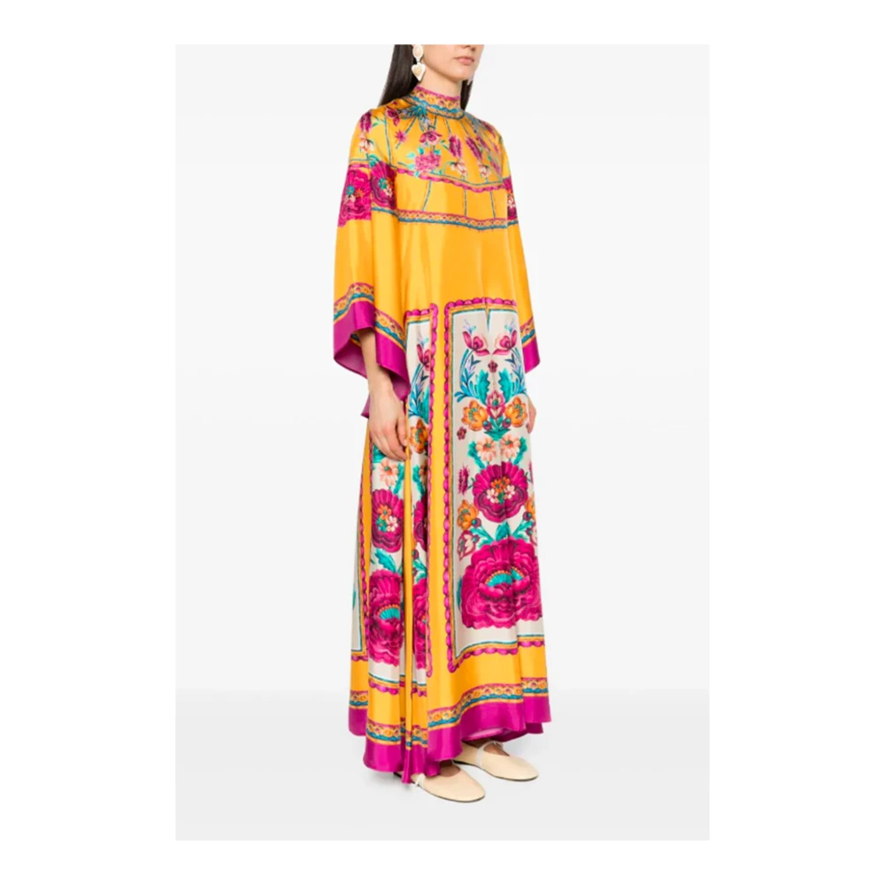 La DoubleJ Geometrische Print Zijden Jurk Multicolor Dames
