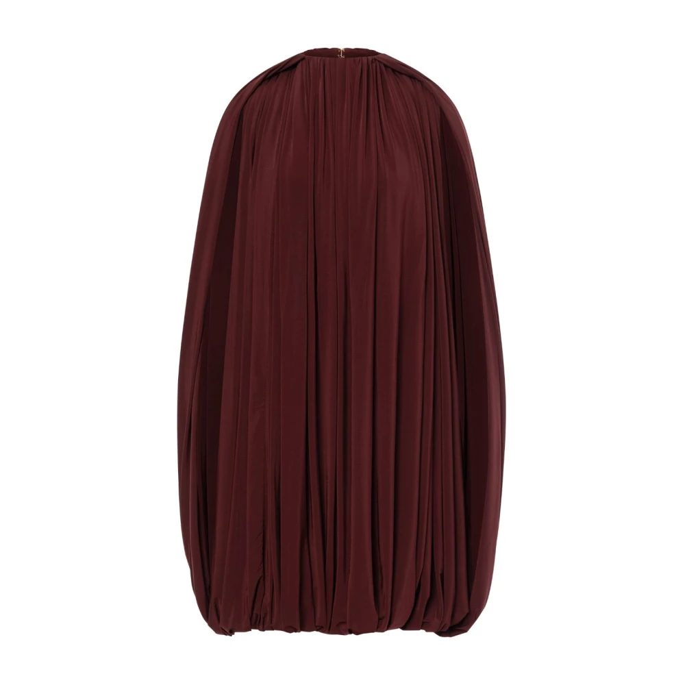 Philosophy di Lorenzo Serafini Burgundy Cape Design Puffball Klänning Red, Dam