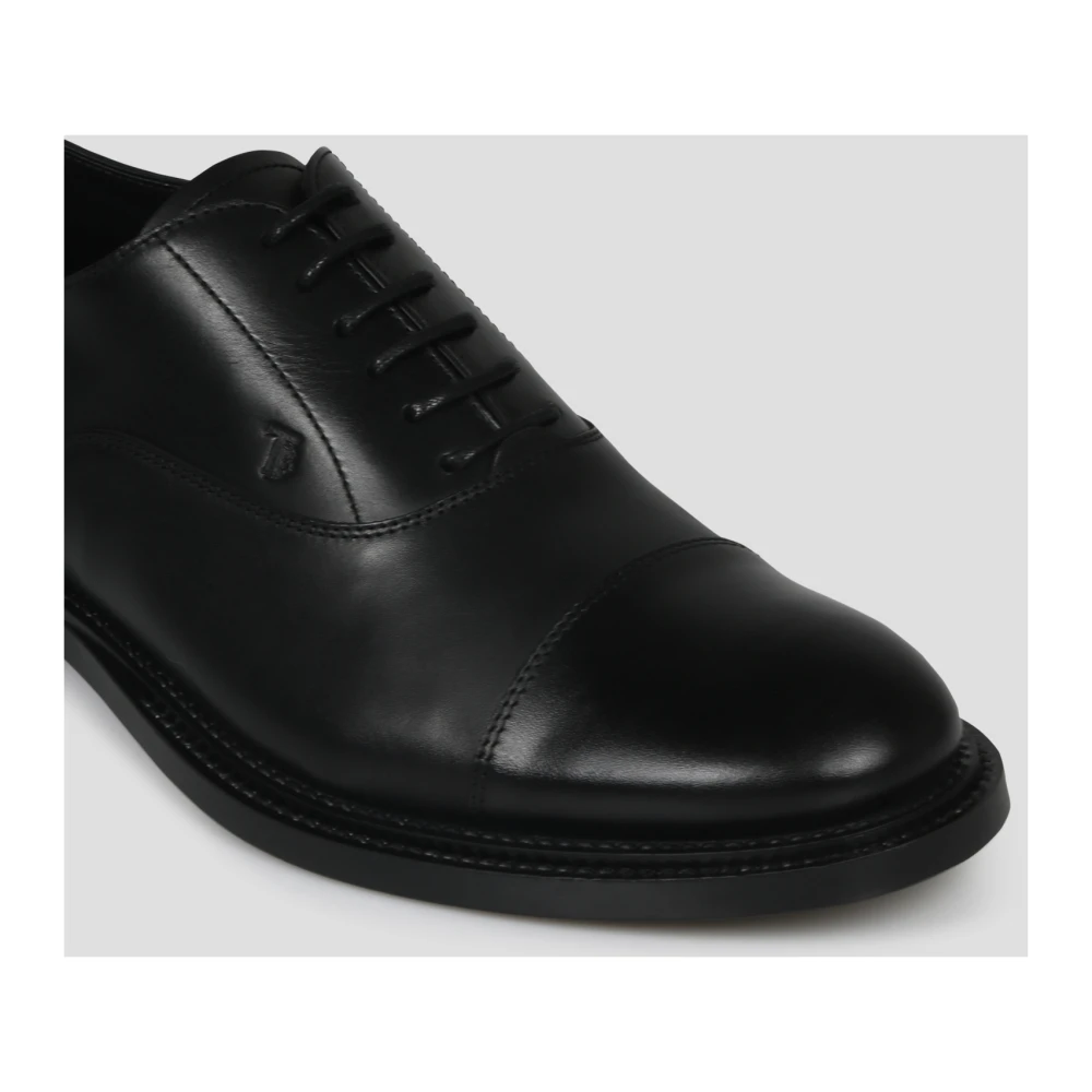 TOD'S Italiaanse leren veterschoenen Black Heren