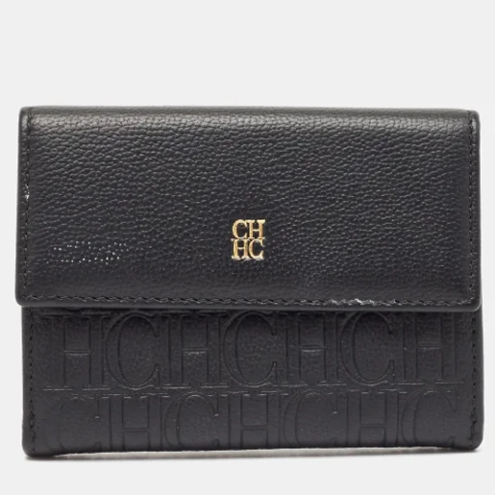 Carolina Herrera Pre-owned Leather wallets Black Dames