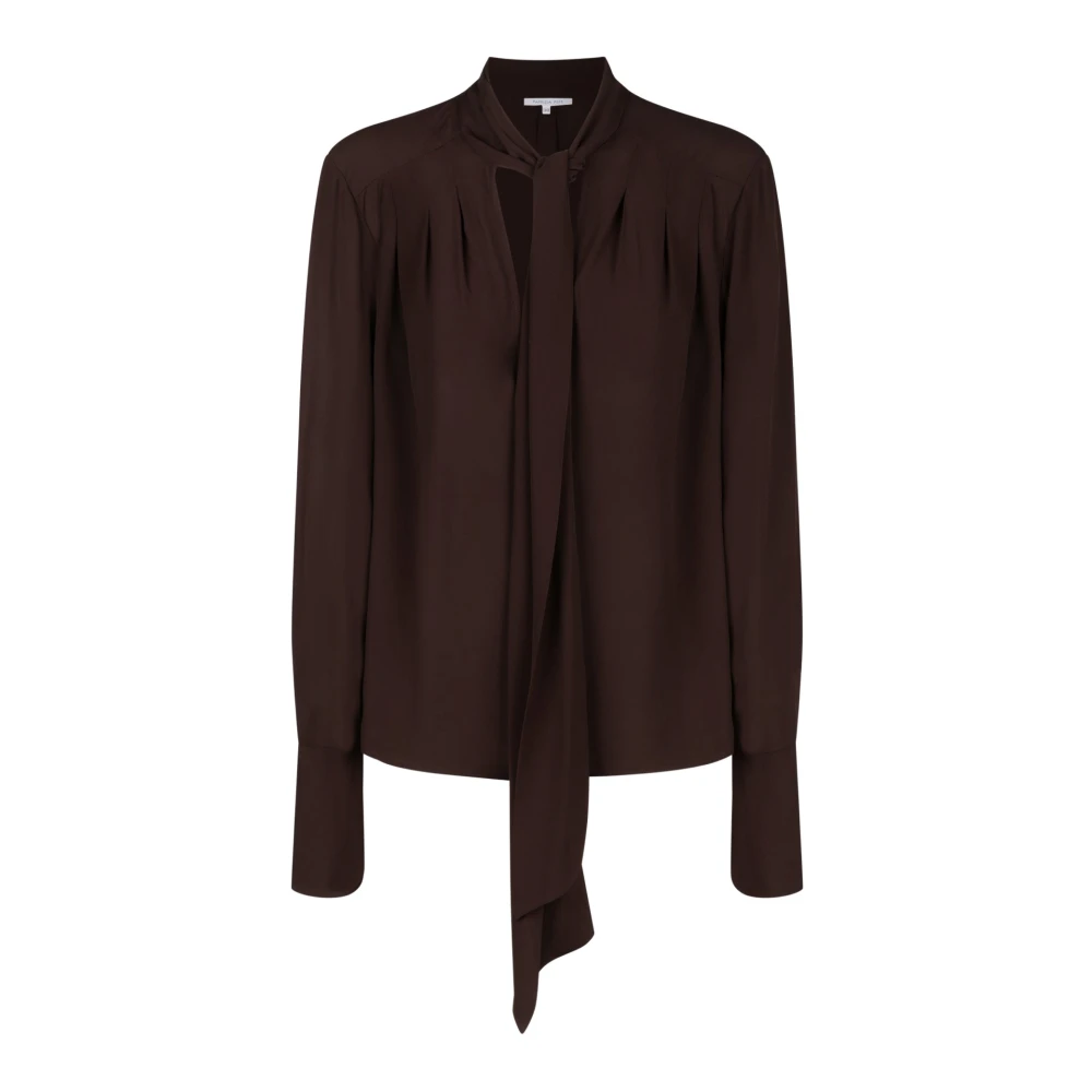 PATRIZIA PEPE Bruine V-hals Blouse met Strik Brown Dames