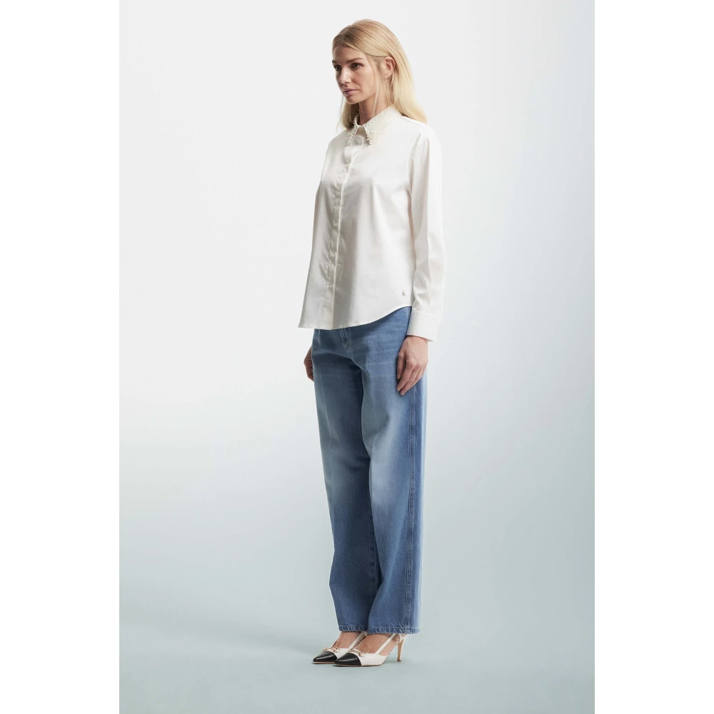 Kocca Klassieke Kraagdetail Shirt White Dames