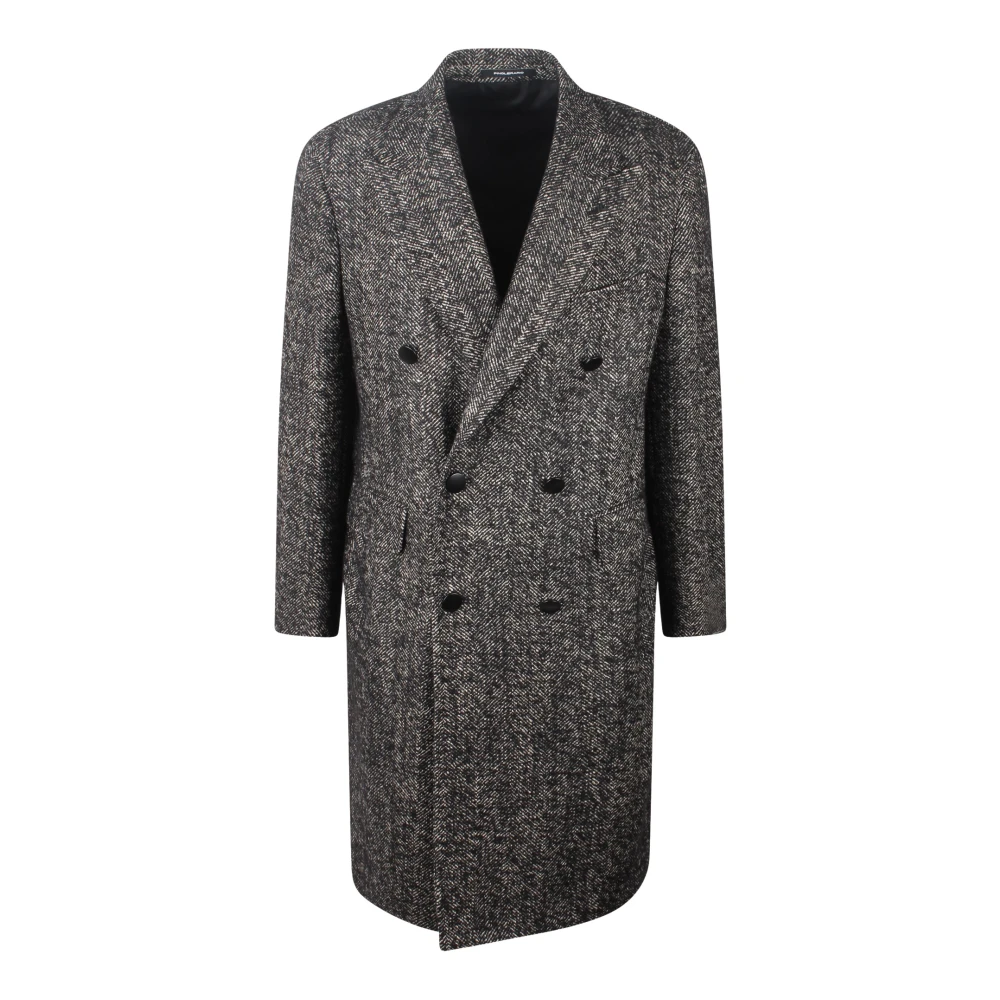 Tagliatore Tweed Coat Gray Heren