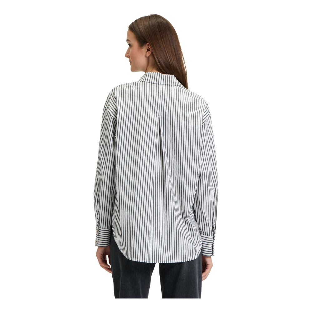 Betty & Co Gestreepte Overhemdblouse White Dames