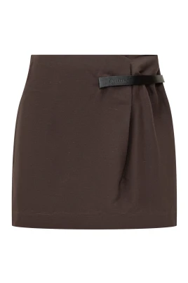 Leather Tab Mini Skirt