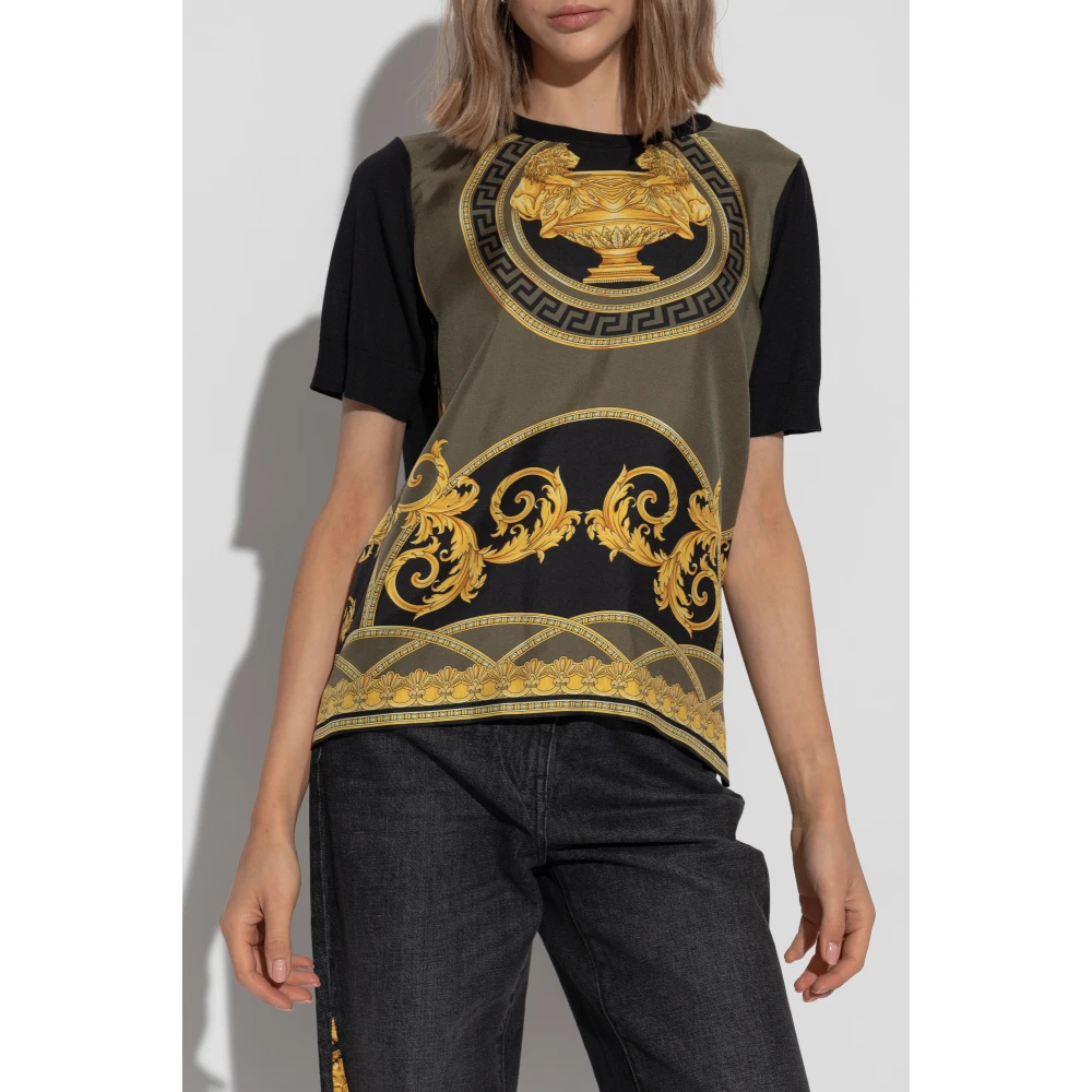 Versace Gedrukte Top Black Dames