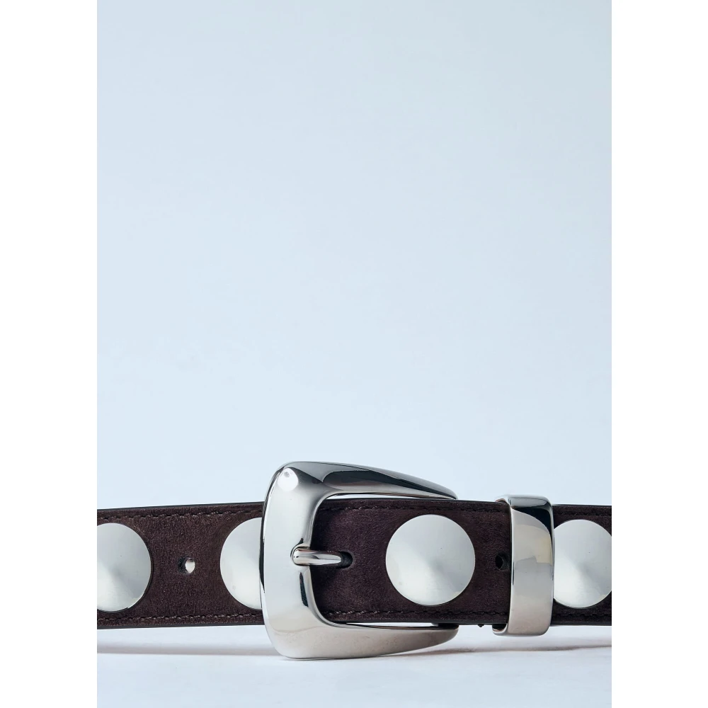 Khaite Studded Leren Riem Gemaakt in Italië Brown Dames