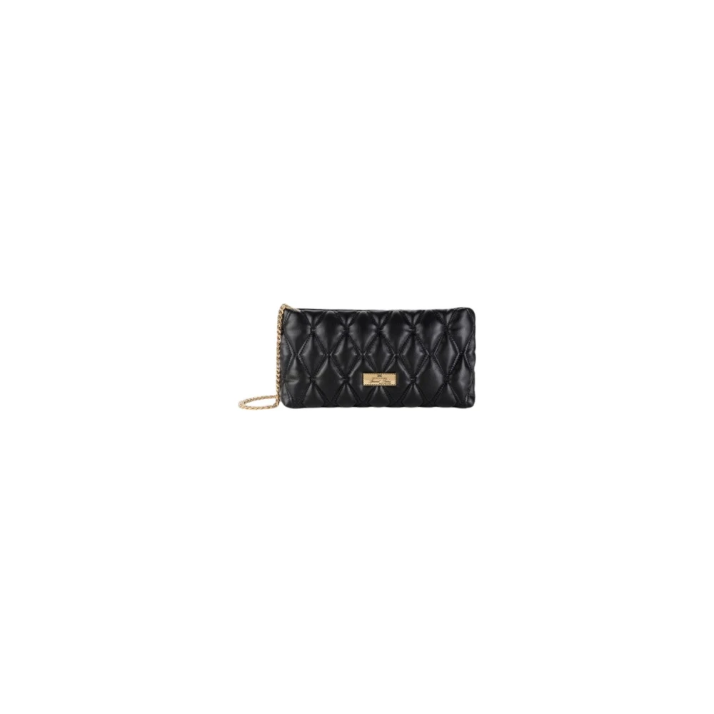 Elisabetta Franchi Präglad Kedja Crossbody-väska Black, Dam