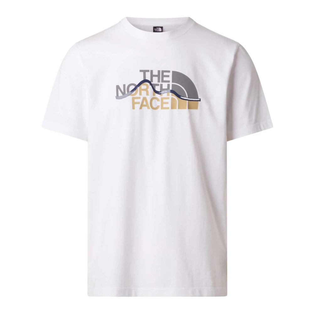 The North Face White Tops, Male, Xl, M Mnt Line Rg Ss Tee