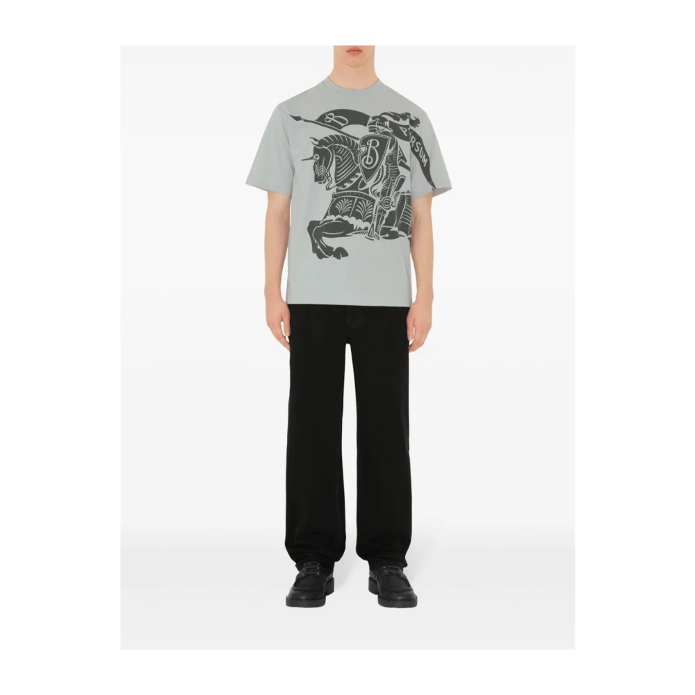 Burberry Grijze T-shirts en Polos met Equestrian Knight Design Gray Heren