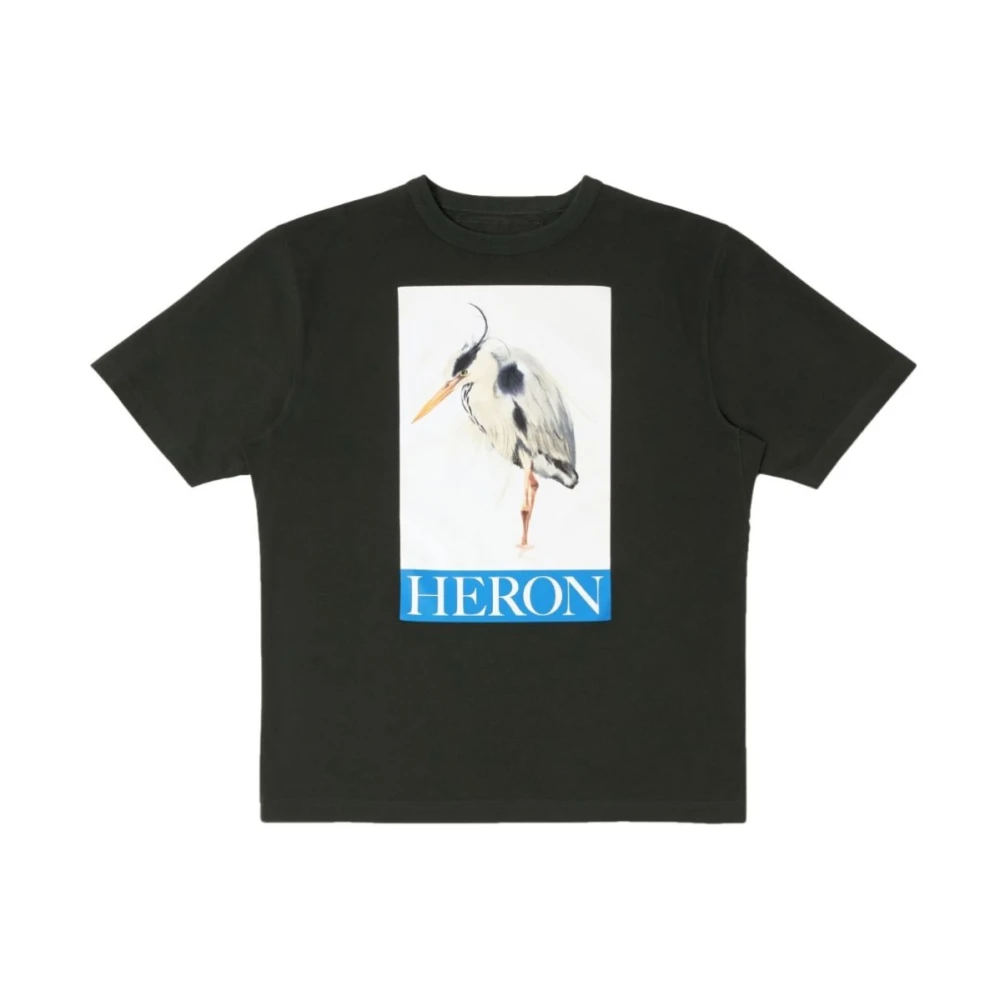 Heron Preston Vogel Geschilderde T-Shirts Zwart Blauw Black Heren
