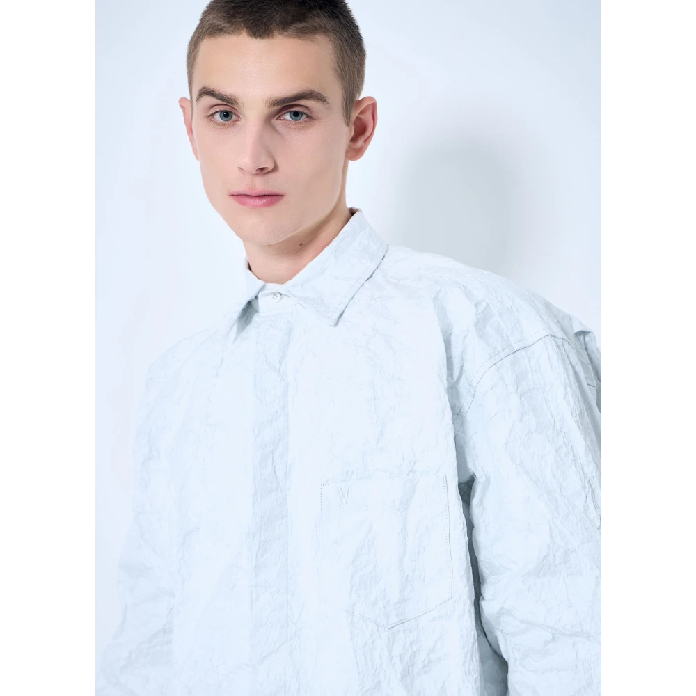 Vetements Metallic Gerimpeld Overhemd White Heren