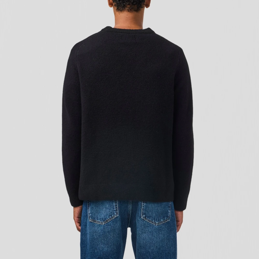 Nn07 Zwarte Gebreide Crewneck Sweater Black Heren