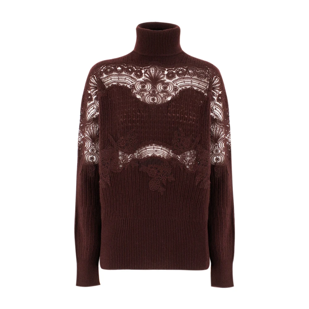 Ermanno Scervino Elegant Kant Gebreide Trui Red Dames