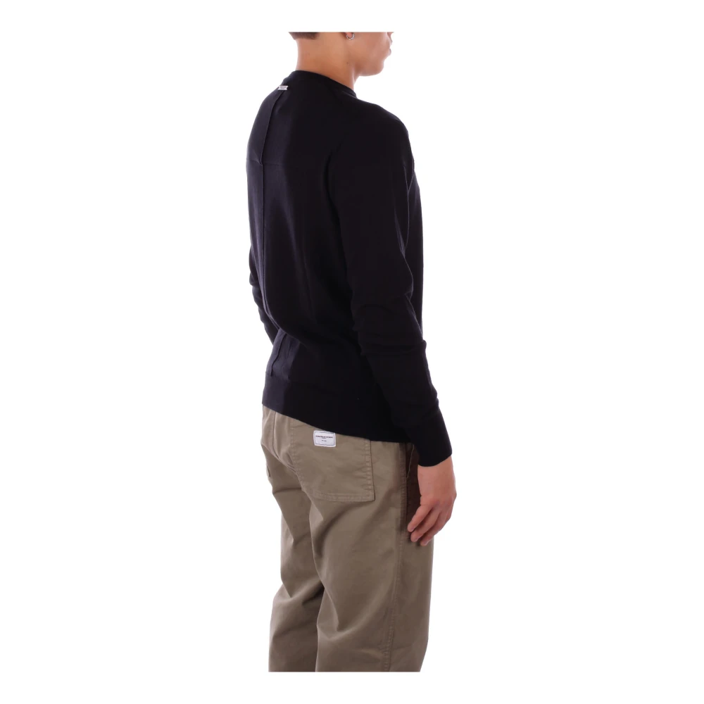 Costume National Zwarte Logo Trui Slim Fit Black Heren