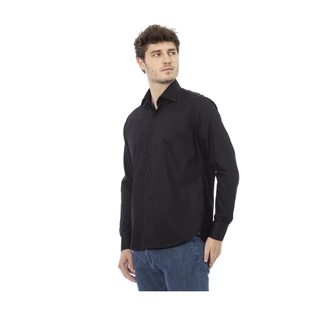 Baldinini Katoenen overhemd met knopen Black Heren