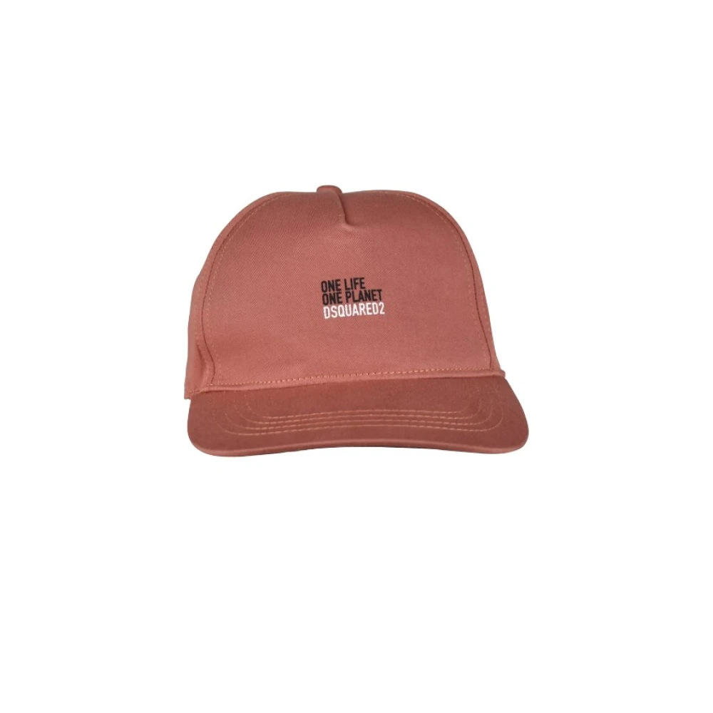 Dsquared2 Mannelijk Rood Accessoires Heren, One Size, Katoen, One Life One Planet Cap