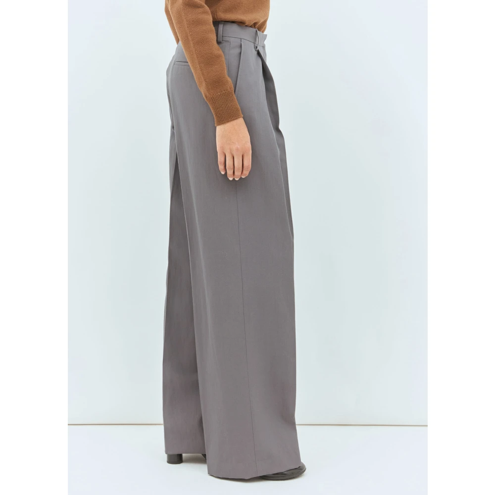 Dries Van Noten Getailleerde wolblend broek Gray Dames