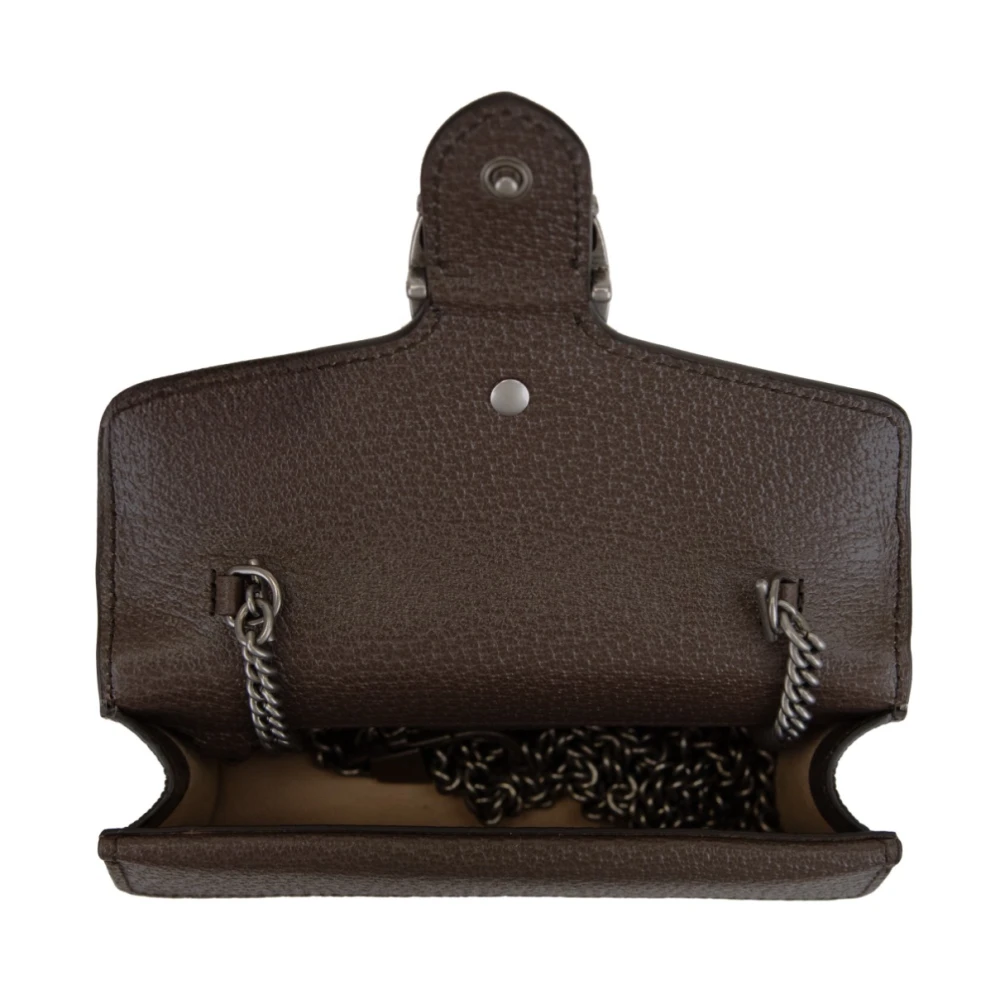 Gucci Stijlvolle Dames Schoudertas Slang Detail Brown Dames