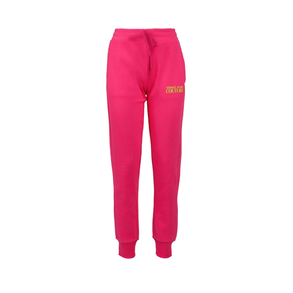 Versace Jeans Couture Women's Pink Logo Print Joggers