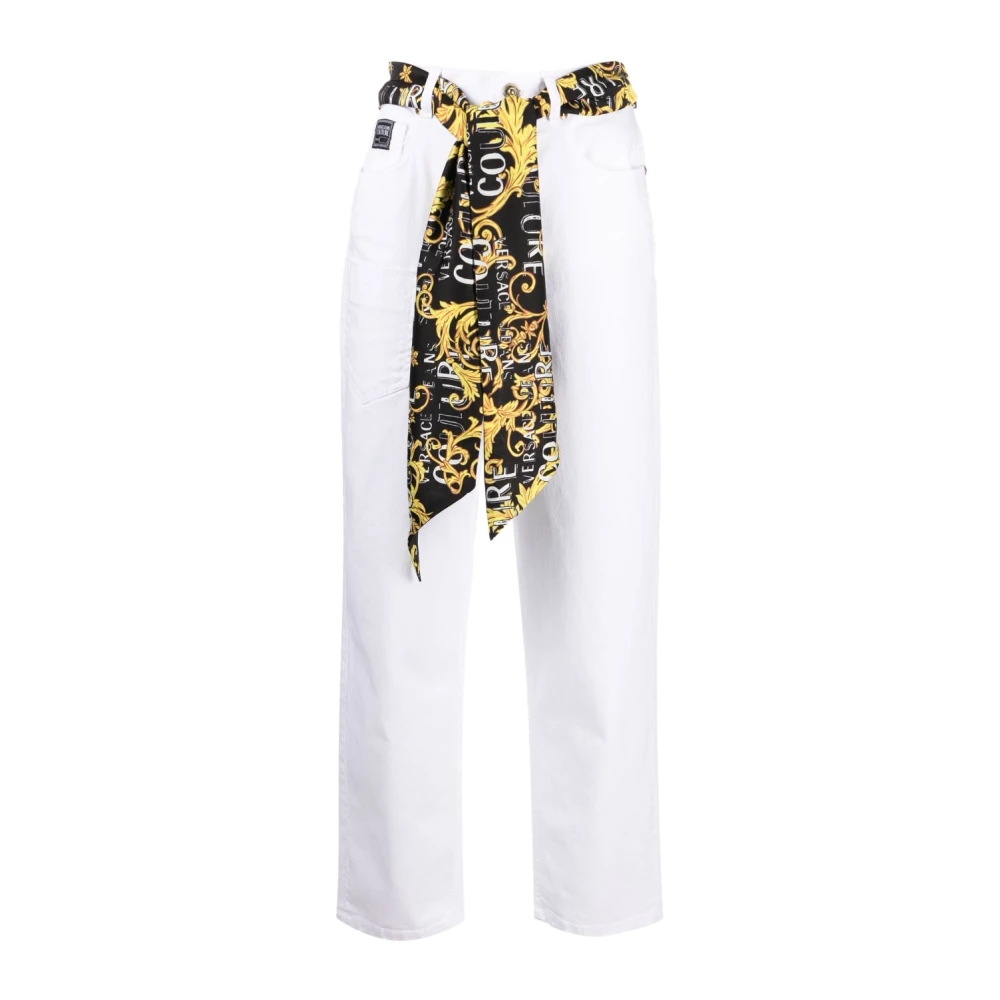 Versace Jeans Couture Women's White Straight Jeans For - Straight Trousers - W26 - Trousers
