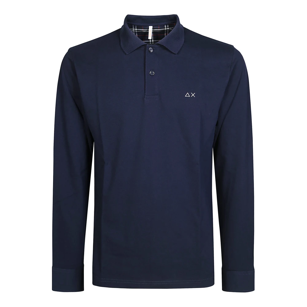 Sun68 Contrast Polo Shirt Blue Heren