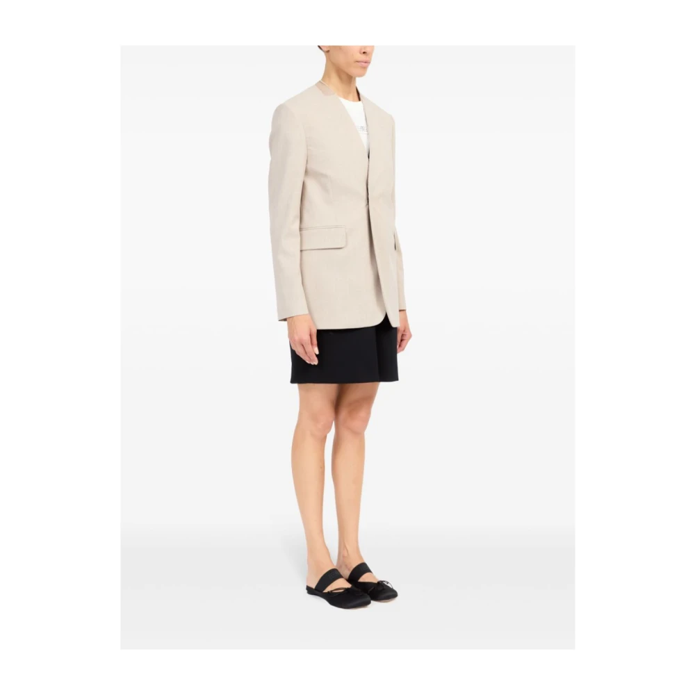 MM6 Maison Margiela Single-breasted Jas Beige Dames