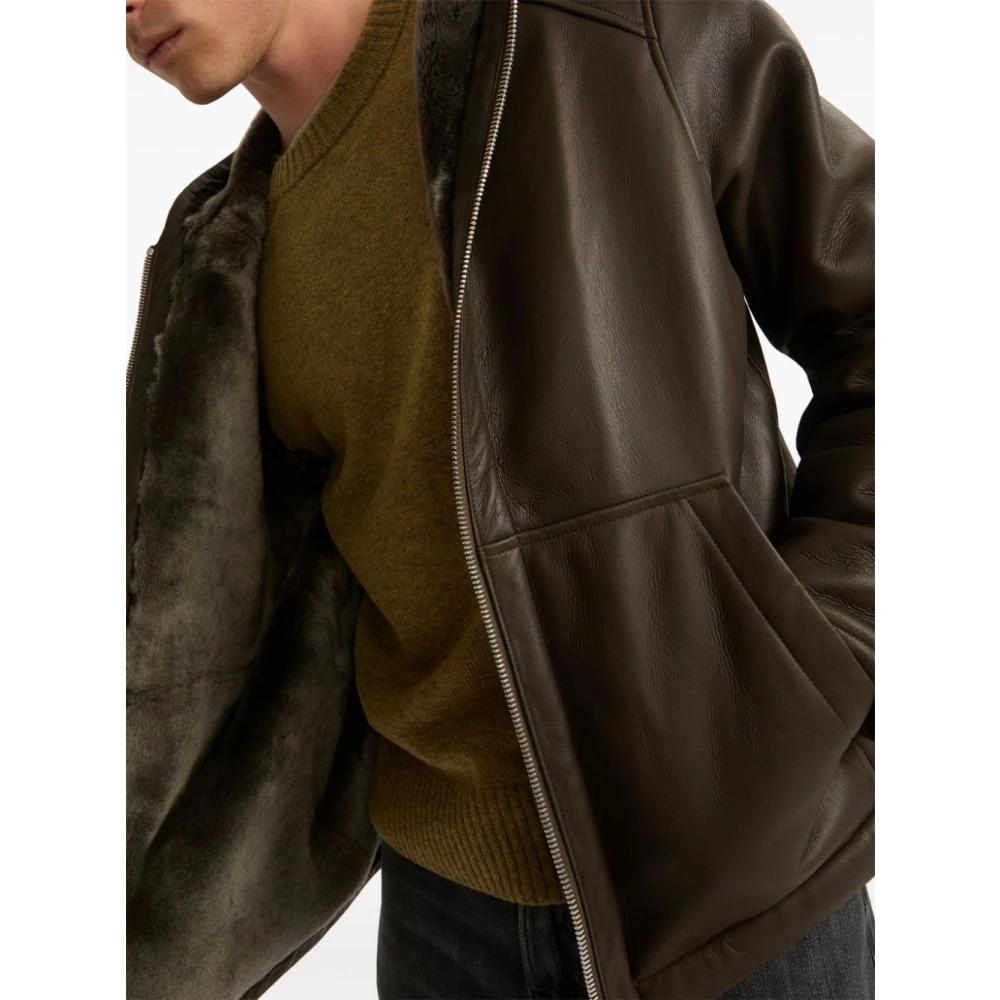 Yves Salomon Merino Silky Alpaca Wool Jacket Brown Heren