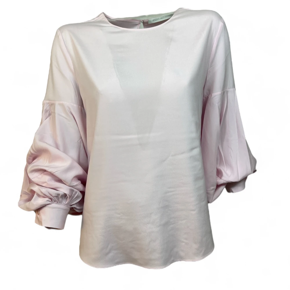 Herzen's Angelegenheit Zijden blouse met pofmouw Pink Dames
