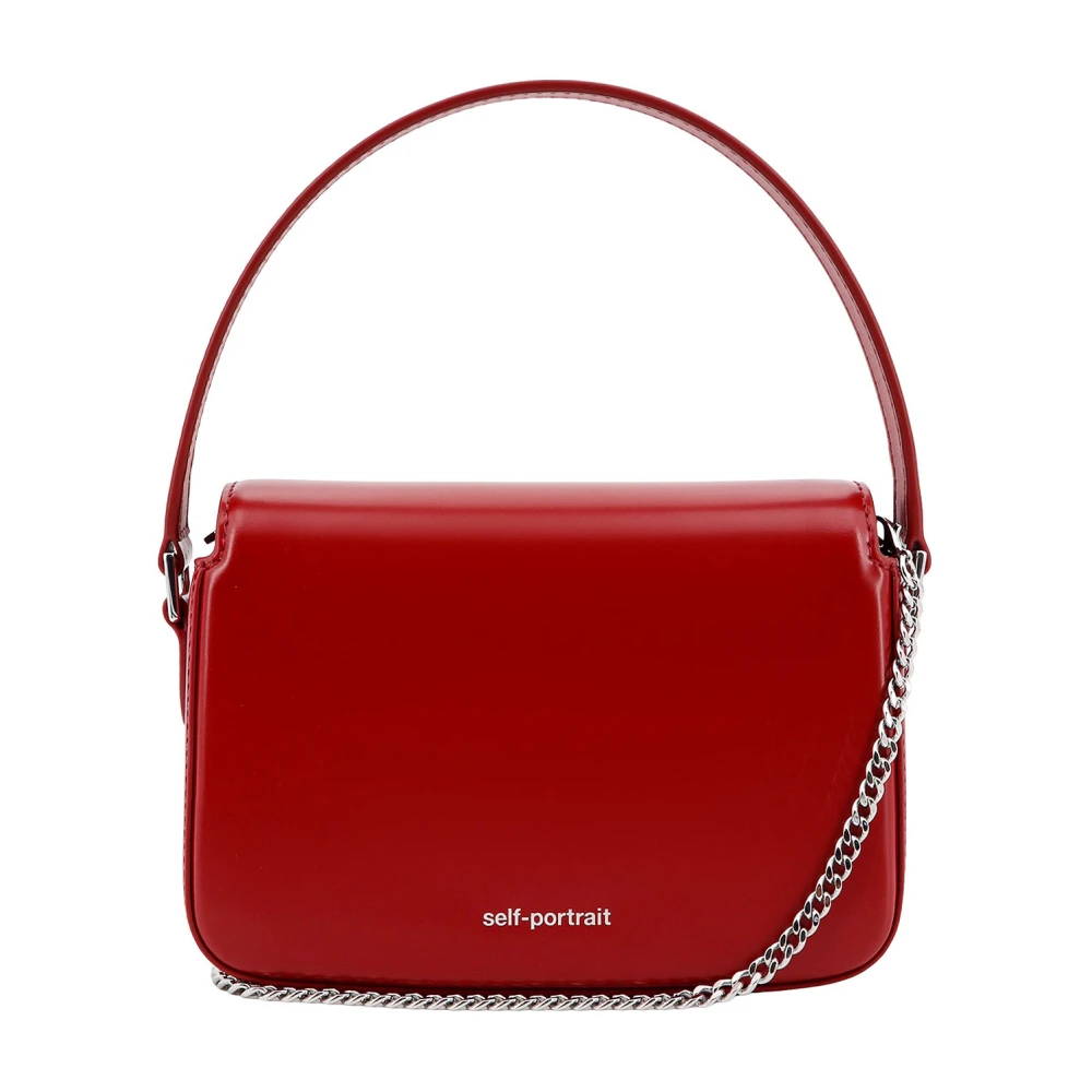 Self Portrait Rode Leren Handtas met Strass Red Dames