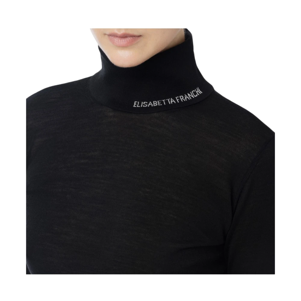 Elisabetta Franchi Stijlvolle Gebreide Top Black Dames